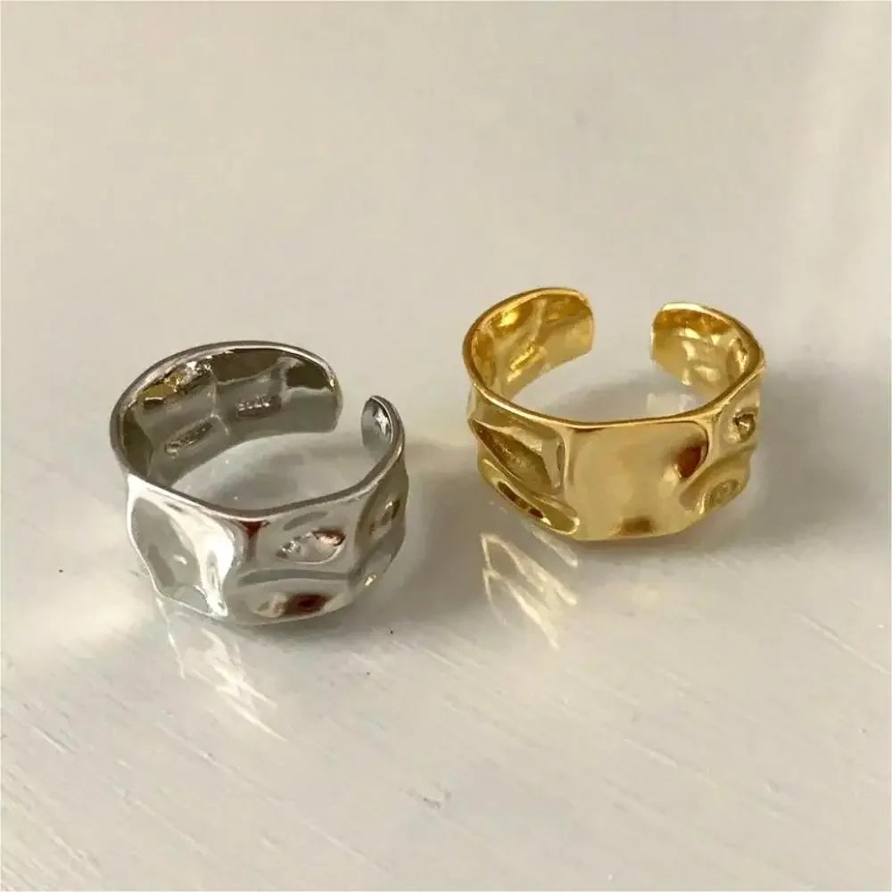 Anel Nova Moda Ajustável em Aço Inoxidável Banhado a Ouro 18K - Giorgina | Joias & Semijoias Exclusivas 