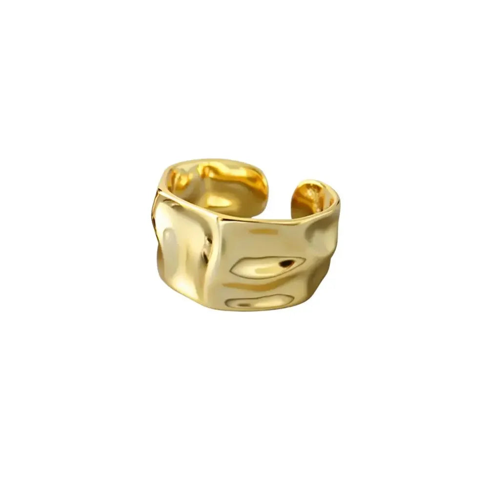 Anel Nova Moda Ajustável em Aço Inoxidável Banhado a Ouro 18K - Giorgina | Joias & Semijoias Exclusivas 